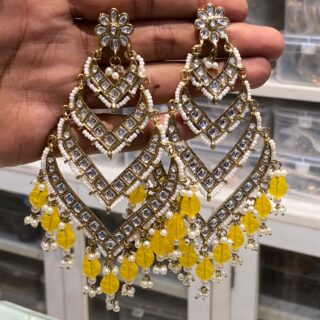 LONG KUNDAN EARINGS