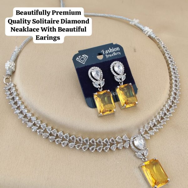 Solitaire diamond necklace set - Image 9