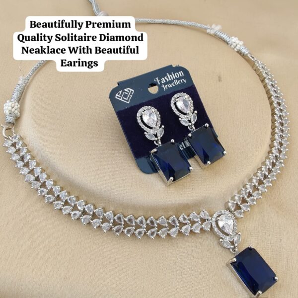 Solitaire diamond necklace set