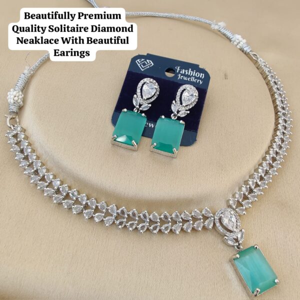 Solitaire diamond necklace set - Image 7