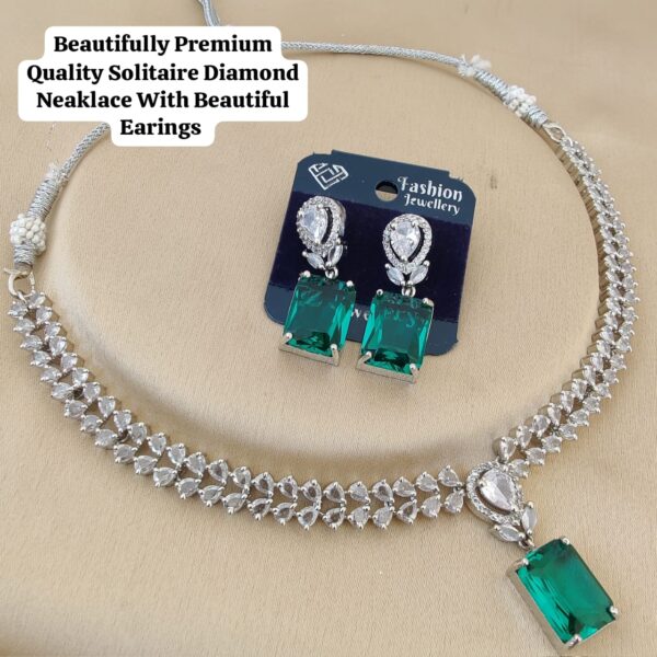 Solitaire diamond necklace set - Image 6