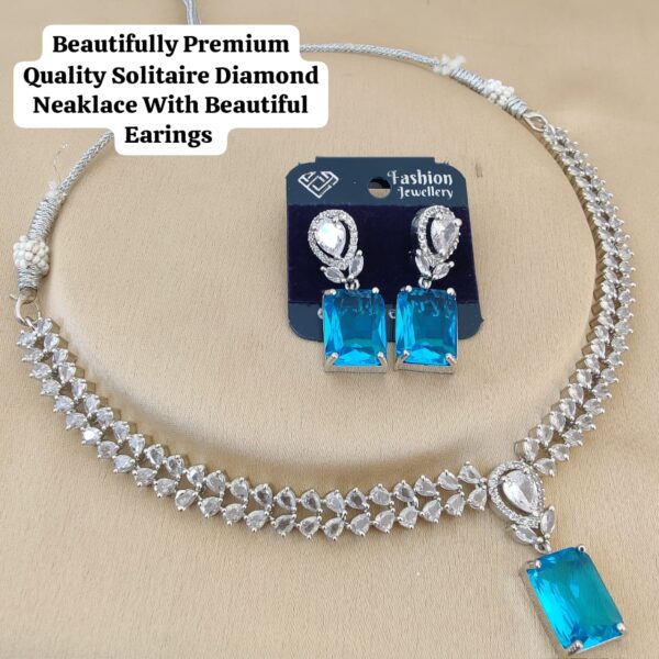 Solitaire diamond necklace set - Image 5
