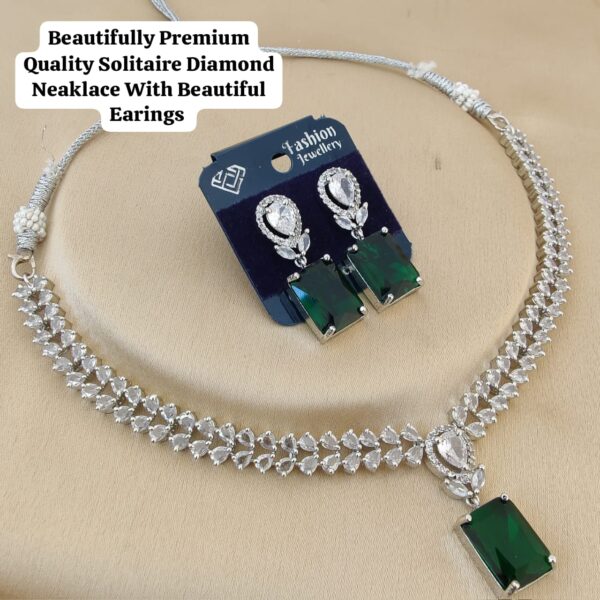 Solitaire diamond necklace set - Image 8