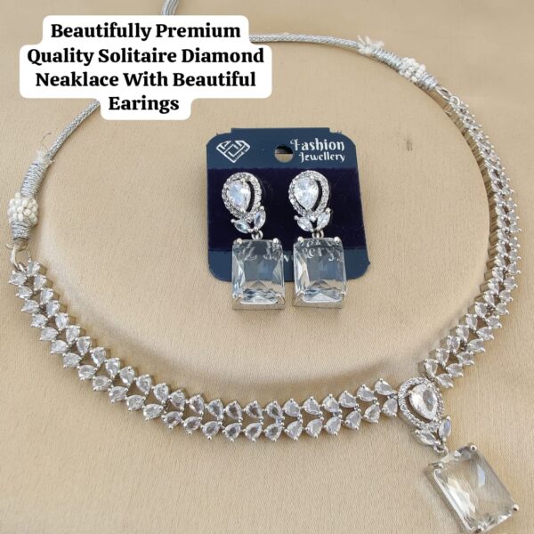 Solitaire diamond necklace set - Image 3