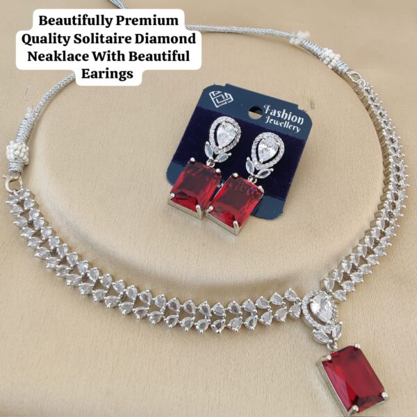Solitaire diamond necklace set - Image 2