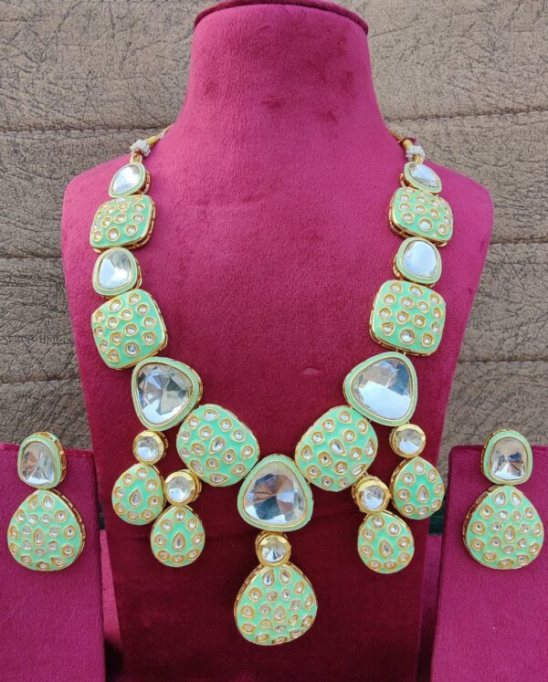 kundan necklace with earings - Image 3