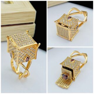 Rosegold polish adjustable girlish ring