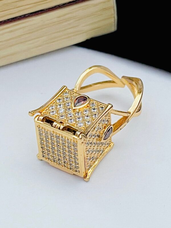 Rosegold polish adjustable girlish ring - Image 4