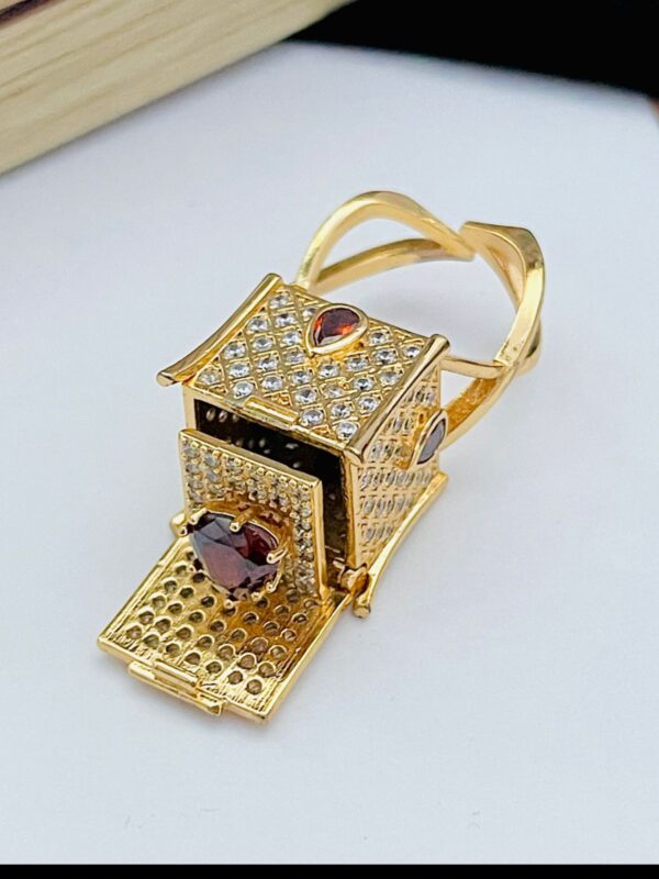 Rosegold polish adjustable girlish ring - Image 3