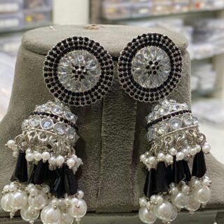 Silver Polki Jhumka
