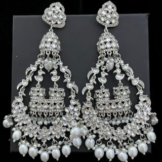 Rhodium Polish Long Peacock Earings