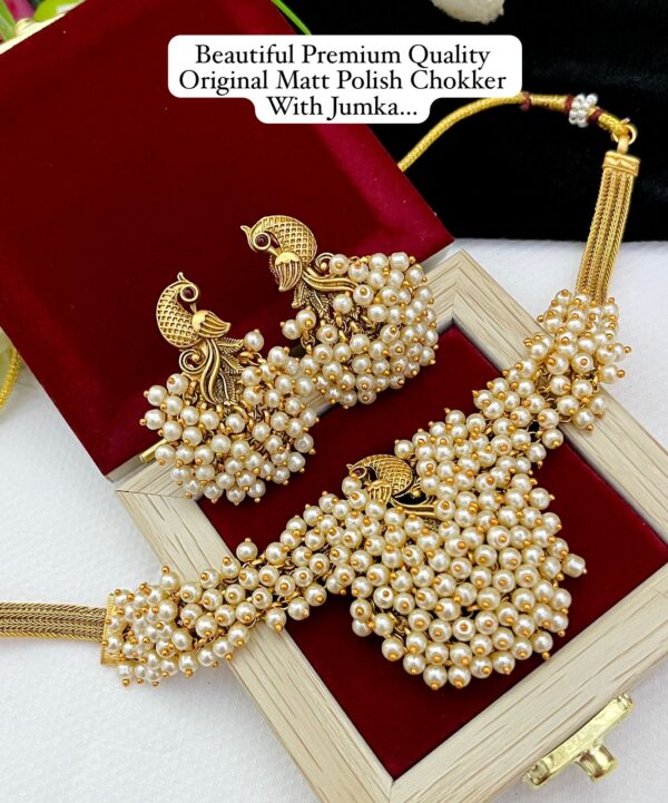 Original Matt Polish Choker With Jhumka