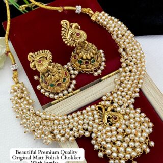 Matt Polish Choker With Jhumka