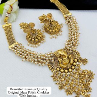 Original Matt Polish Choker With Jhumka