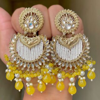 Mehndi Polish Kundan earring + box packing