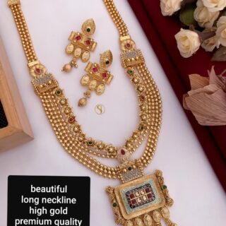 Gold plated long neckline