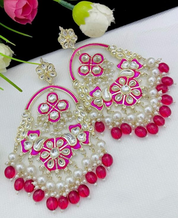 Big size original kundan earrings