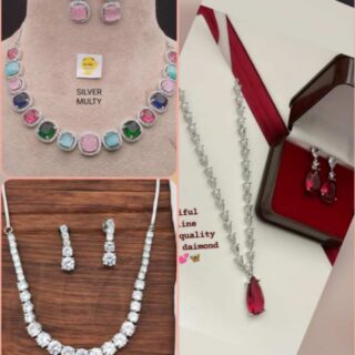 American diamond neckline combo