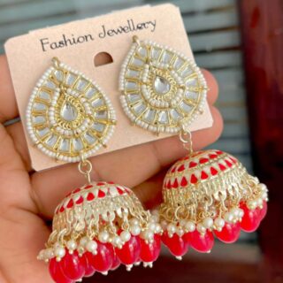 Ad stone meenkari jhumka