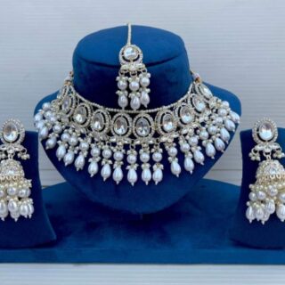 kundan chokker combo set