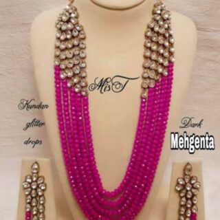 Crystal necklace with earrings