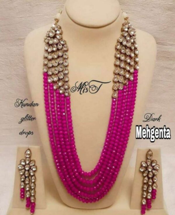 Crystal necklace with earrings