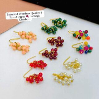 6 Pairs Grapes earrings combo