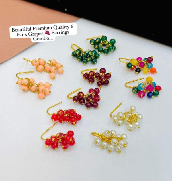 6 Pairs Grapes earrings combo