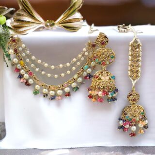 Babubali jhumka,tikka