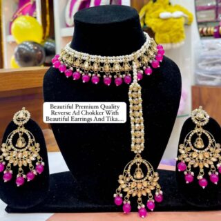 Reverse Ad Chokker with earrings,tikka