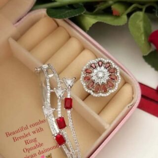American diamond  breslet with ring