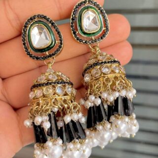 Pakistani work kundan jhumka
