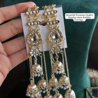 Kundan chain kundan earrings