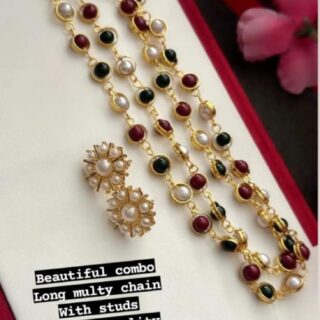 Beautiful long neck chain ,earrings