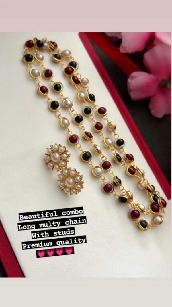Beautiful long neck chain ,earrings