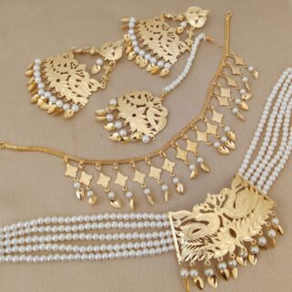 Beautifully Dual 2  Neaklace With Beautiful Earings Tika Combo