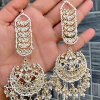 Beautiful Premium Quality Kundan Kan Chain Earring set