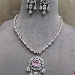 Beautiful neckline Premium quality American daimond set