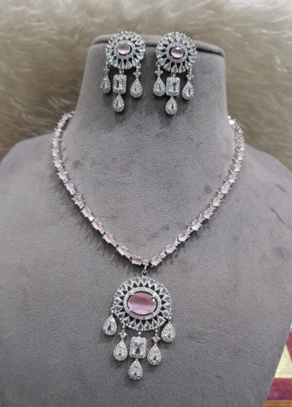 Beautiful neckline Premium quality American daimond set