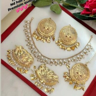 Beautiful combo Neckline with Tikka set Hair pins set.