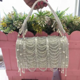 Stylish Look Pearl Flap Bags With Pearl Handle