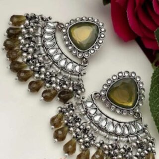 chand kundan earrings set