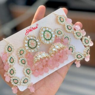 Kundan Meenakari Work Shara Jumkie Original Crystal Pearl Used