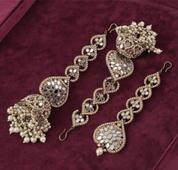 Pakistani Work  Mirror Shara Jumka and Tika