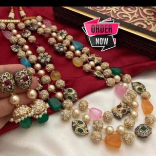 String mala with earrings,kada