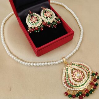 Gold Plated Jadau Pandant Set Combo