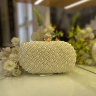 Bridal clutch Embroidered Round/Oval Box Clutch for Women's / Girls