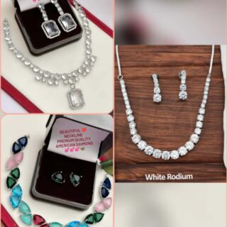 Neckline American diamond combo
