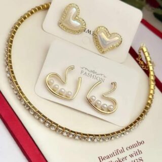 Choker necklace with earrings
