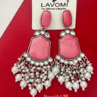 Big beads oxidised earrings